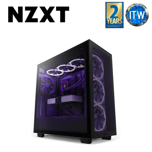 [CM-H71FB-01] NZXT H7 Flow - Front I/O USB Type-C Port Tempered Glass Side Panel ATX Mid Tower PC Gaming Case (Black)