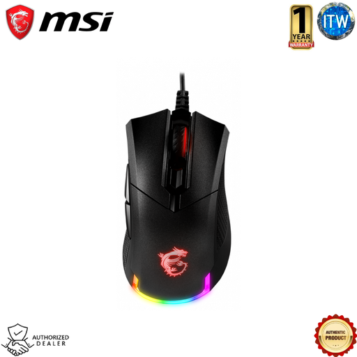 [GM50] MSI Clutch GM50 - USB 2.0, RGB, PixArt PMW-3330 Optical Sensor, OMRON Switch Gaming Mouse
