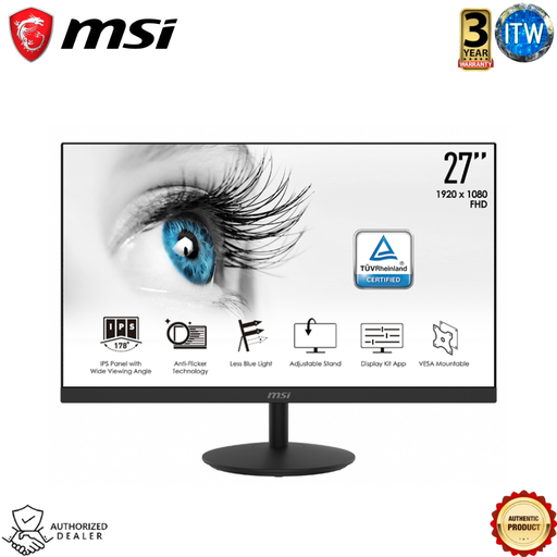 [MP271] Msi Pro MP271 - 27&quot;, 1920 x 1080 (Full HD) IPS , Anti-glare Business Productivity Monitor