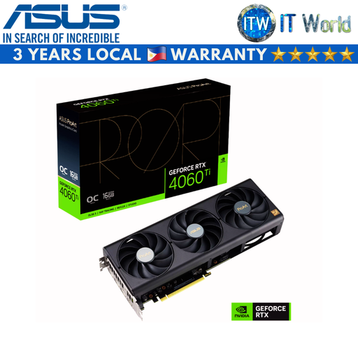 [PROART-RTX4060TI-O16G] Asus ProArt Geforce RTX 4060 Ti OC Edition 16GB GDDR6 Graphic Card (PROART-RTX4060TI-O16G)