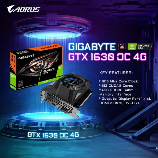 [GV-N1630OC-4GD] Gigabyte GeForce® GTX 1630 OC 4GB GDDR6 Graphic Card (GV-N1630OC-4GD)