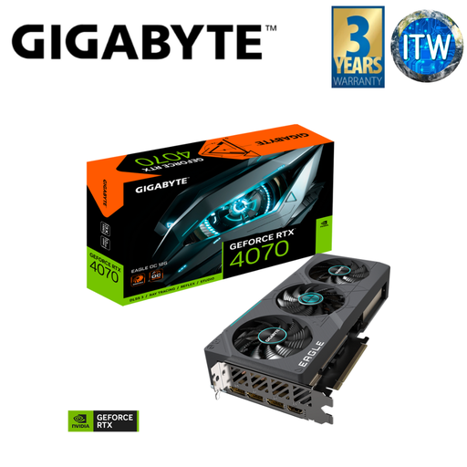 [GV-N4070EAGLE-OC-12GD] ITW | Gigabyte GeForce RTX 4070 Eagle OC Edition 12GB GDDR6X Graphic Card (GV-N4070EAGLE-OC-12GD)