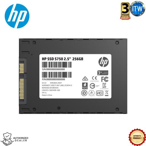 [S750 256gb] HP S750 - 3D Nand Internal PC SSD - Sata III Gb/s, 2.5&quot;, Up to 560 MB/s (256GB, 512GB, 1TB) (256GB)