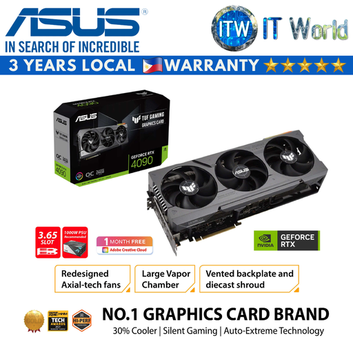 [TUF-RTX4090-024G-GAMING] ASUS TUF Gaming Geforce RTX 4090 OC 24GB GDDR6X Graphic Card (TUF-RTX4090-024G-GAMING)