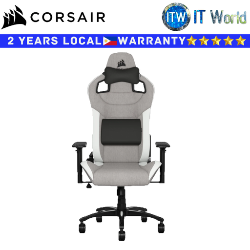 [CS-CF-9010030-WW] Corsair Gaming Chair T3 Rush Fabric (Gray/White) (Gray/White)