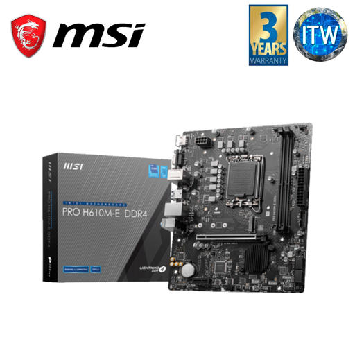 [H610M-E Pro] MSI PRO H610M-E Socket LGA 1700 DDR4 Lightning Gen 4 PCI-E User Friendly Design Gaming Motherboard
