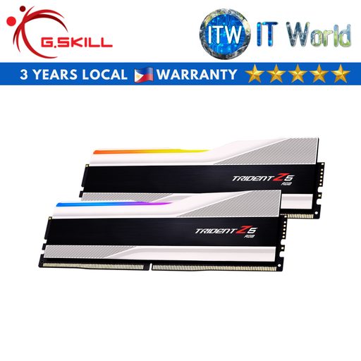 [F5-6000J3636F16GX2-TZ5RS] G.Skill Trident Z5 RGB 32GB (2x16GB) DDR5-6000Mhz CL36 1.35V Silver RAM (F5-6000J3636F16GX2-TZ5RS)