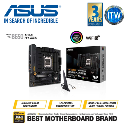 [B650M-Plus WiFi] ASUS TUF GAMING B650M-Plus WiFi AMD5 Micro ATX DDR5 Motherboard