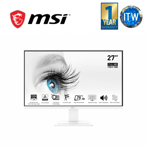 [PRO MP273W] MSI Disp Pro MP273W 27”, 1920 x 1080 (FHD), 75Hz, 5ms, IPS, Anti-Glare Monitor