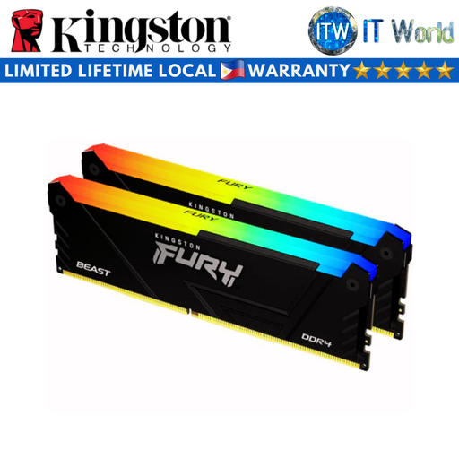 [KF432C16BB2AK2/16] Kingston Fury Beast RGB Black 16GB (2 x 8GB) DDR4-3200 Desktop Memory (KF432C16BB2AK2/16)