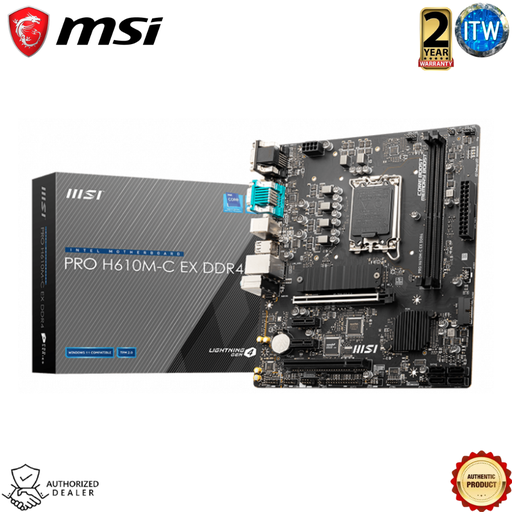 [H610M-C EX DDR4] Msi Pro H610M-C EX DDR4 - Intel® H610 Chipset M-ATX Motherboard