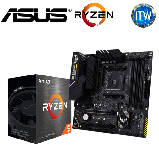 [5 5500/B450M-Pro Gaming] AMD Ryzen™ 5 5500 Desktop Processor and ASUS TUF GAMING B450M-PRO II, DDR4 AMD B450 (AM4) Micro ATX Gaming Motherboard Bundle