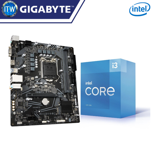 [i3-10105/H510M-H] Intel Core i3-10105 Processor with Gigabyte H510M-H - Intel H510M Ultra Durable Motherboard Bundle