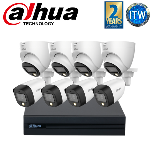 [DH-KIT-CVI2MP4B4T-I] Dahua DH-KIT-CVI2MP4B4T-I | CCTV PACKAGE FULL-COLOR 8 Cameras 2MP 1080P CCTV Package 8 CHANNEL