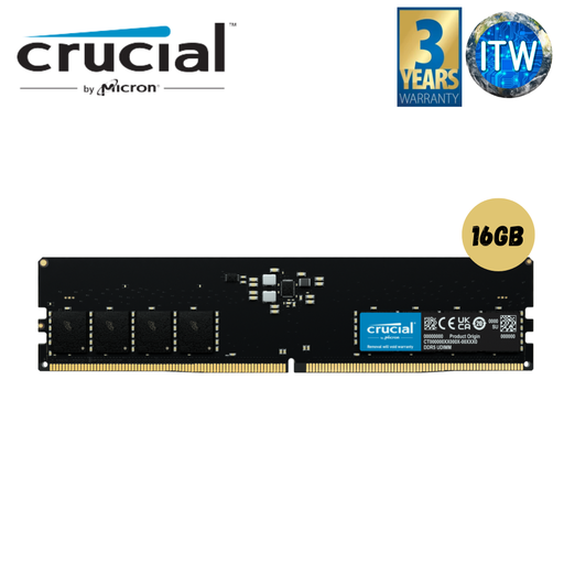 [CT16G48C40U5] Crucial RAM 16GB DDR5 4800MHz UDIMM CL40 Desktop Memory CT16G48C40U5