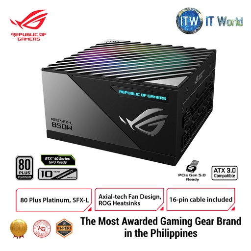 [ROG-LOKI-850P-SFX-L-GAMING] ITW | ASUS ROG Loki SFX-L 850W Platinum (Fully Modular Power Supply, 80+ Platinum, Lambda A Certified, 120mm PWM ARGB Fan, Aura Sync, ATX 3.0 Compatible, PCIe 5.0 Ready, 10 Year Warranty) 