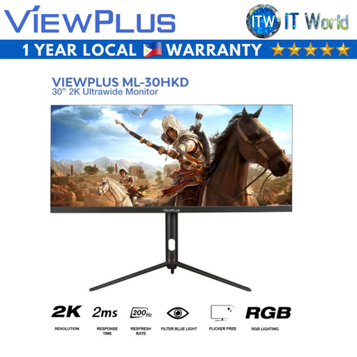 [ML-30HKD] Viewplus ML-30HKD - 30” IPS, HDMI/DP, 200Hz, 2ms, Adaptive Sync, 2K Ultrawide Gaming Monitor