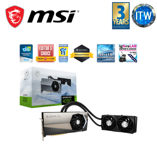 [912-V510-007] MSI GeForce RTX™ 4090 SUPRIM LIQUID X 24GB GDDR6X Graphic Card