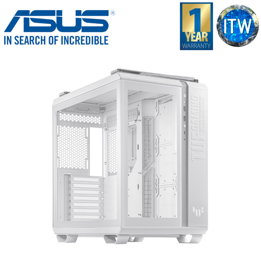 [GT502 WHITE] ASUS TUF Gaming GT502 ATX Mid Tower Gaming Case (dual chamber design, independent cooling zones for the CPU and GPU, tool-free side panels, USB 3.2 Gen 2 Type-C Front Panel, four ARGB Case Fans) (White)