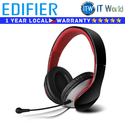 [Edifier K830-Black] Edifier Headphone Headset K830 Black Detachable mic Volume control Perform online call w/ ease (Black)