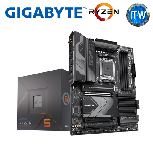 [X670 GAMING X/7600X] AMD Ryzen 5 7600X - 6-Core 4.7 GHz - Socket AM5 - 105W Desktop Processor without Cooler and Gigabyte X670 Gaming X AX DDR5 ATX AMD AM5 Motherboard Bundle
