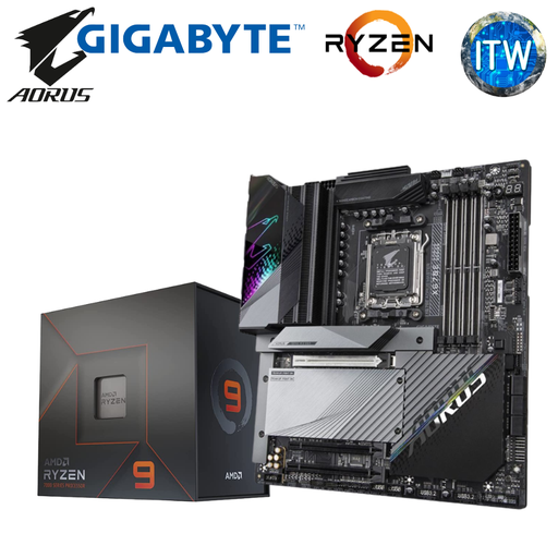 [X670E AORUS MASTER/7950X] AMD Ryzen™ 9 7950X 16-Core, 32-Thread Unlocked Desktop Processor without Cooler and &quot;Gigabyte X670E AORUS MASTER DDR5 AMD AM5 E-ATX Motherboard Bundle