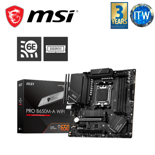 [MSI B650M-A WIFI] MSI Pro B650M-A WiFi mATX AM5 DDR5 Motherboard
