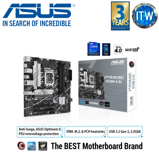 [PRIME B760M-A D4] ASUS Prime B760M-A D4 mATX LGA1700 DDR4 Motherboard