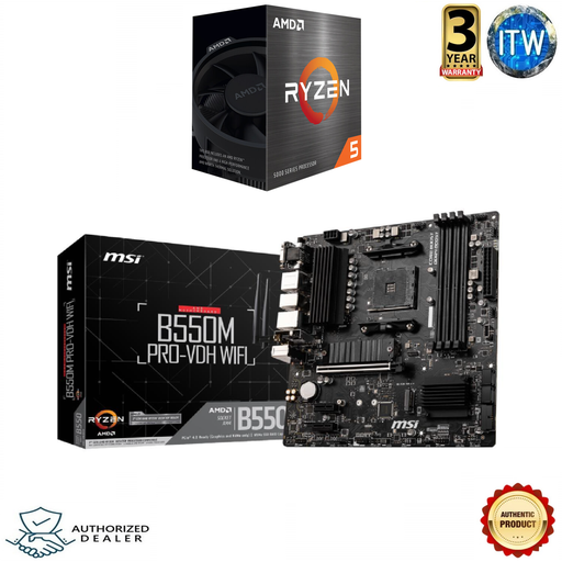 [Ryzen 5 5600X and MSI B550M PRO-VDH WIFI] AMD Ryzen 5 5600X Processor with MSI B550M PRO-VDH WIFI Motherboard Bundle