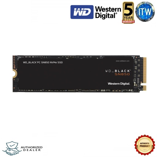 [WD BLACK SN850 500GB - WDS500G1X0E] Western Digital WD Black SN850 500GB NVMe M.2 PCIe Gen4 x4  Internal SSD - WSD500G1X0E (Black, 500GB)