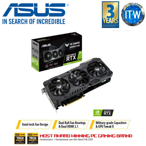 [RTX3060TI-08GD6X-GAMING] ITW | ASUS TUF Gaming RTX 3060 Ti OC Edition 8GB GDDR6X Graphics Cards (RTX3060TI-08GD6X-GAMING)