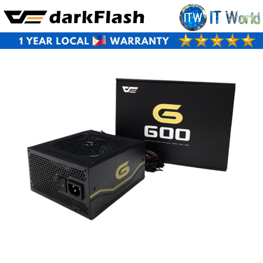 [G600(TRUE RATED)] ITW | Darkflash G600 True Rated Power 600W 80% Actual Effiency Non-Modular Power Supply Unit