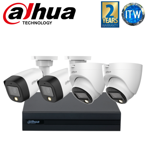 [DH-KIT-CVI2MP2B2T-I] Dahua DH-KIT-CVI2MP2B2T-I | CCTV PACKAGE FULL-COLOR 4 Cameras 2MP 1080P CCTV Package 4 CHANNEL