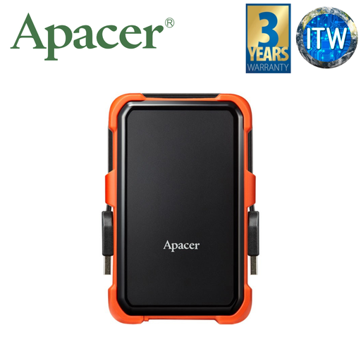 [AP1TBAC630T-1] Apacer AC630 Orange 1TB USB3.2 Gen1 Shockproof Waterproof Portable Hard Drive(AP1TBAC630T-1)