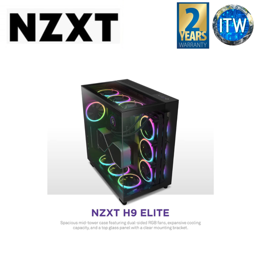 [CM-H91EB-01] NZXT H9 Elite Dual-Chamber ATX MId-Tower PC Gaming Case (Black)