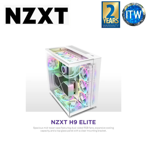 [CM-H91EW-01] NZXT H9 Elite Dual-Chamber ATX MId-Tower PC Gaming Case (White)