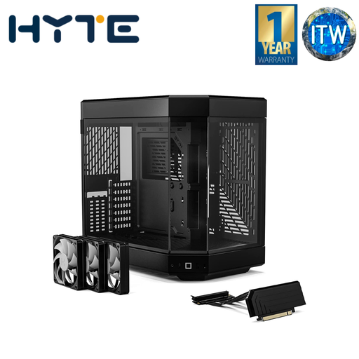 [CS-HYTE-Y60-B] HYTE Y60 Modern Aesthetic Dual Chamber Panoramic Tempered Glass Mid-Tower ATX Computer Gaming Case (Black/Black)