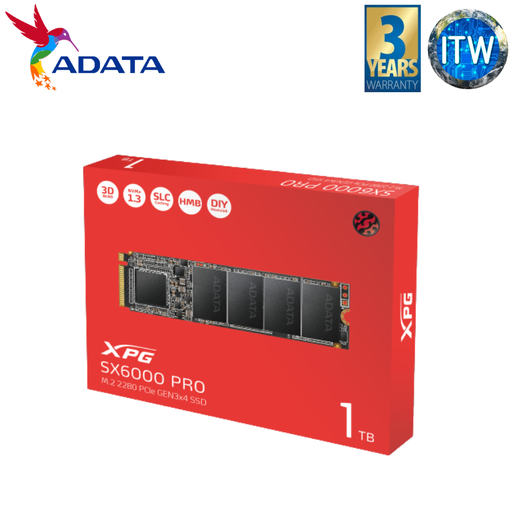[AD-ASX6000PNP-1TT-C] Adata XPG SX6000 Pro M.2 2280 PCIe Gen3x4 Internal SSD (1TB)
