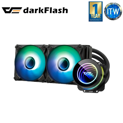 [DX240 V2.6-Black] ITW | Darkflash Twister DX240 V2.6 Liquid CPU Cooler (Black and White) (Black)