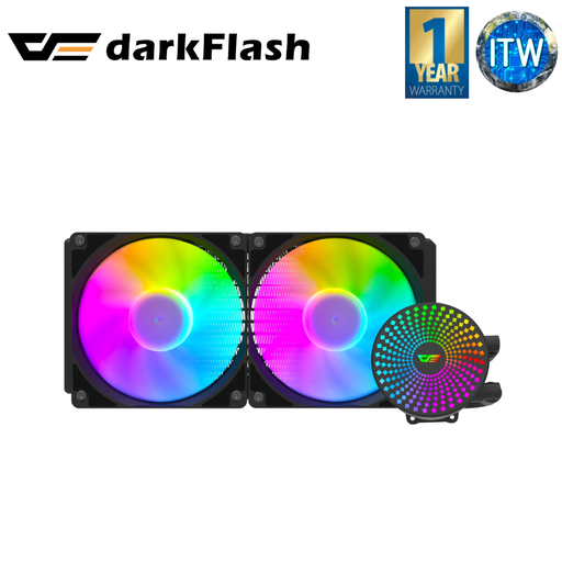 [DC240-Black] ITW | Darkflash Radiant DC240 CPU Liquid Cooler (Black and White) (Black)