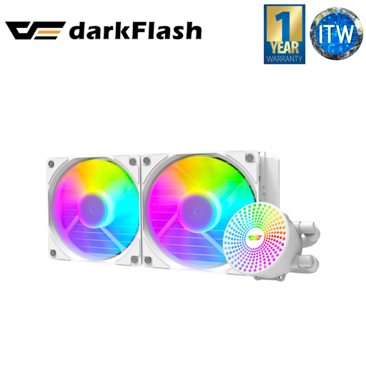 [DC240-White] Darkflash Radiant DC240 CPU Liquid Cooler (Black and White) (White)