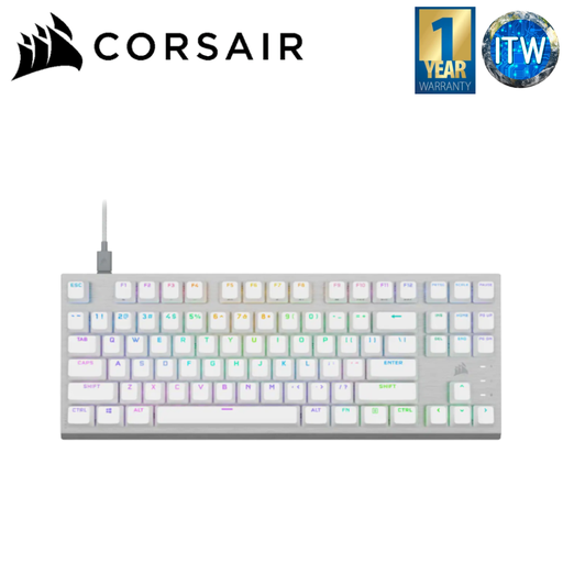 [CS-CH-911D11A-NA] ITW | Corsair K60 Pro TKL RGB Optical-Mechanical Gaming Keyboard (White)