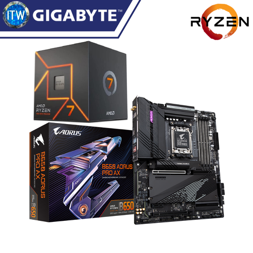 [AMD RYZEN 7 7700 / B650 Aorus Pro AX] ITW | AMD Ryzen 7 7700 Desktop Processor with Gigabyte B650 Aorus Pro AX Motherboard Bundle