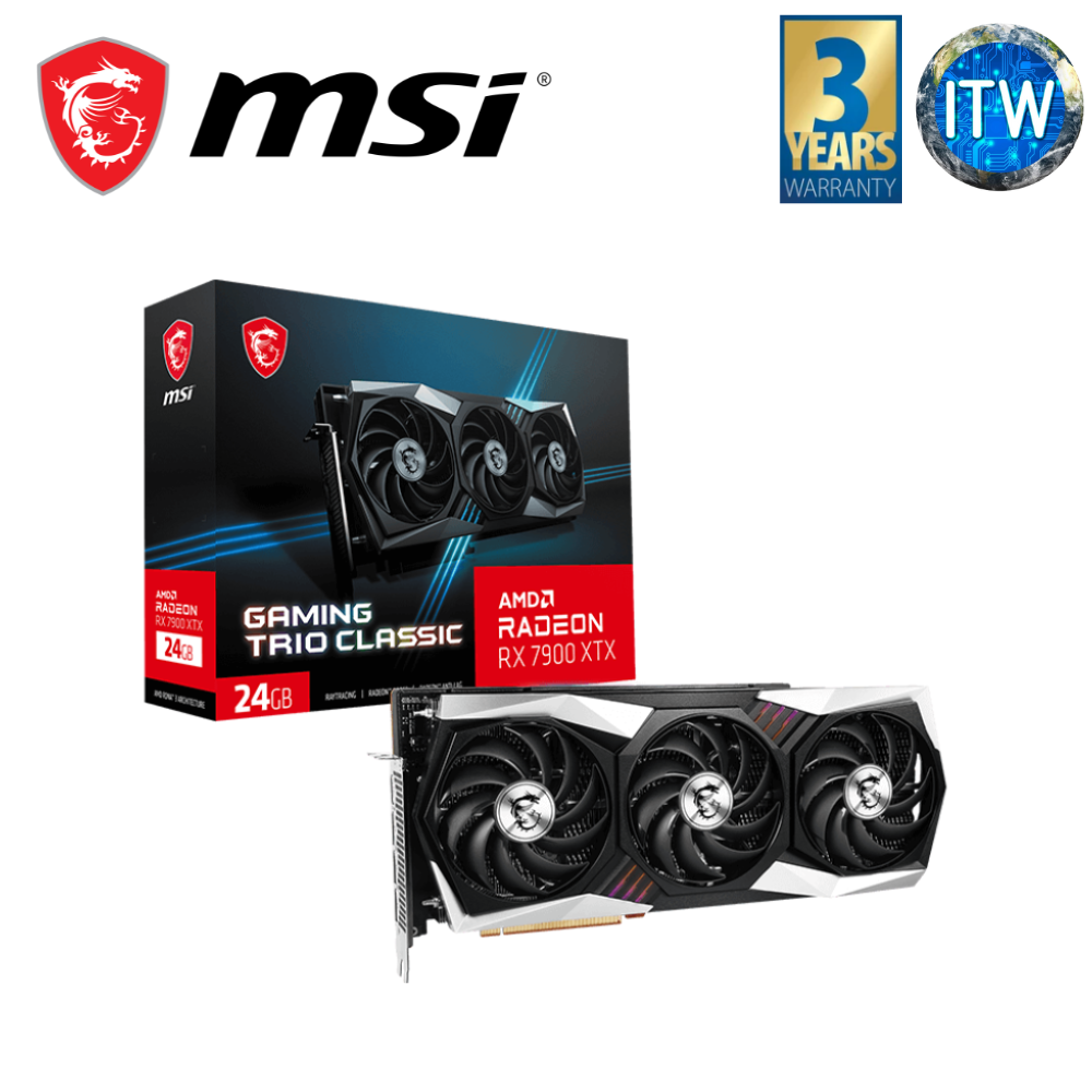 ITW | MSI Radeon RX 7900 XTX Gaming Trio Classic 24GB GDDR6 Graphic Card (7900  XTX Gaming Trio) | IT World