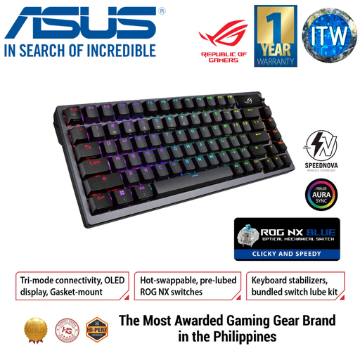 [M701 ROG AZOTH NX BLUE] ITW | ASUS ROG Azoth M701 NX Blue/NX Red Gaming Keyboard (NX Blue)