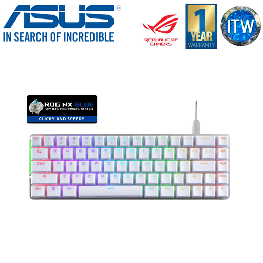 [Falchion Ace White NX Blue] ITW | ASUS ROG Falchion Ace 65% Mechanical Gaming Keyboard-White (NX Blue/NX Red) (NX Blue)