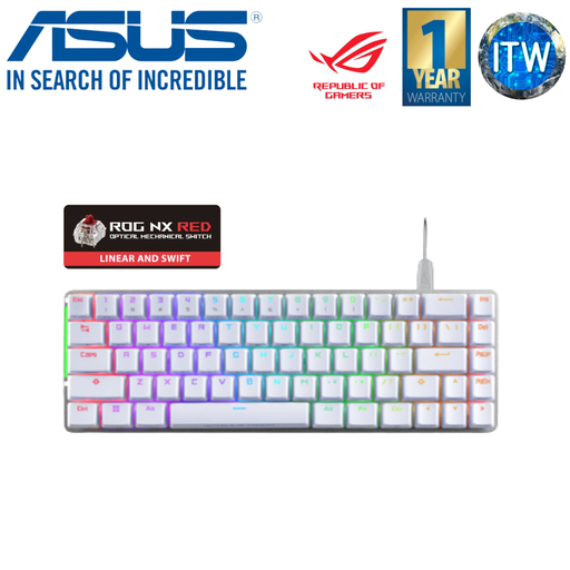 [Falchion Ace White NX Red] ITW | ASUS ROG Falchion Ace 65% Mechanical Gaming Keyboard-White (NX Blue/NX Red) (NX Red)