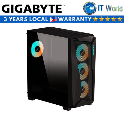 [GP-C301G-V2] Gigabyte C301 Glass V2 Black Mid Tower Tempered Glass PC Case (GP-C301G-V2)