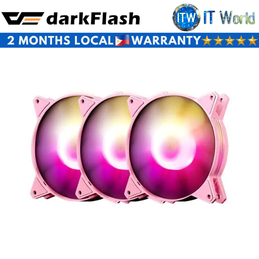 [darkFlash C6 3 in 1 Pink] Darkflash C6 3in1 Aurora Spectrum ARGB Single Mode Cooling Fan (Pink) (Pink)