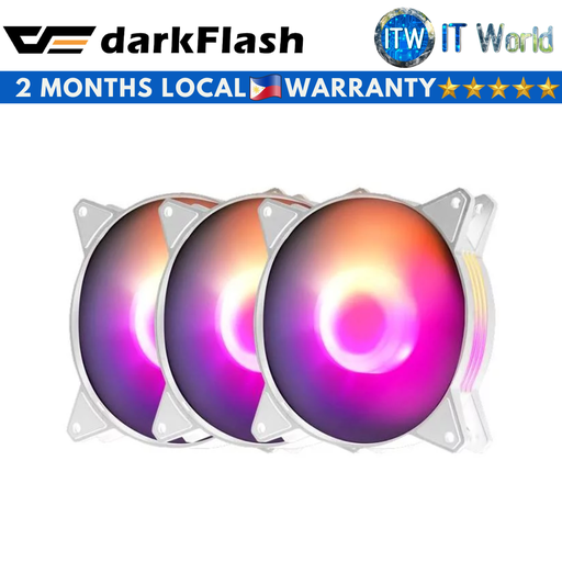 [darkFlash C6 3 in 1 White] Darkflash C6 3in1 Aurora Spectrum ARGB Single Mode Cooling Fan (White) (White)